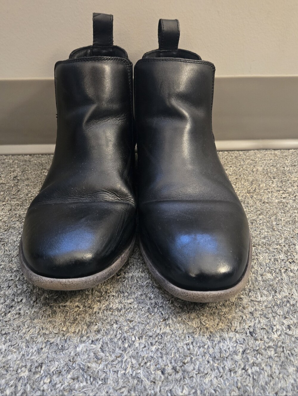 Jousen Men's Chelsea Boots Classic Casual Dress 650A Black Suede 9.5